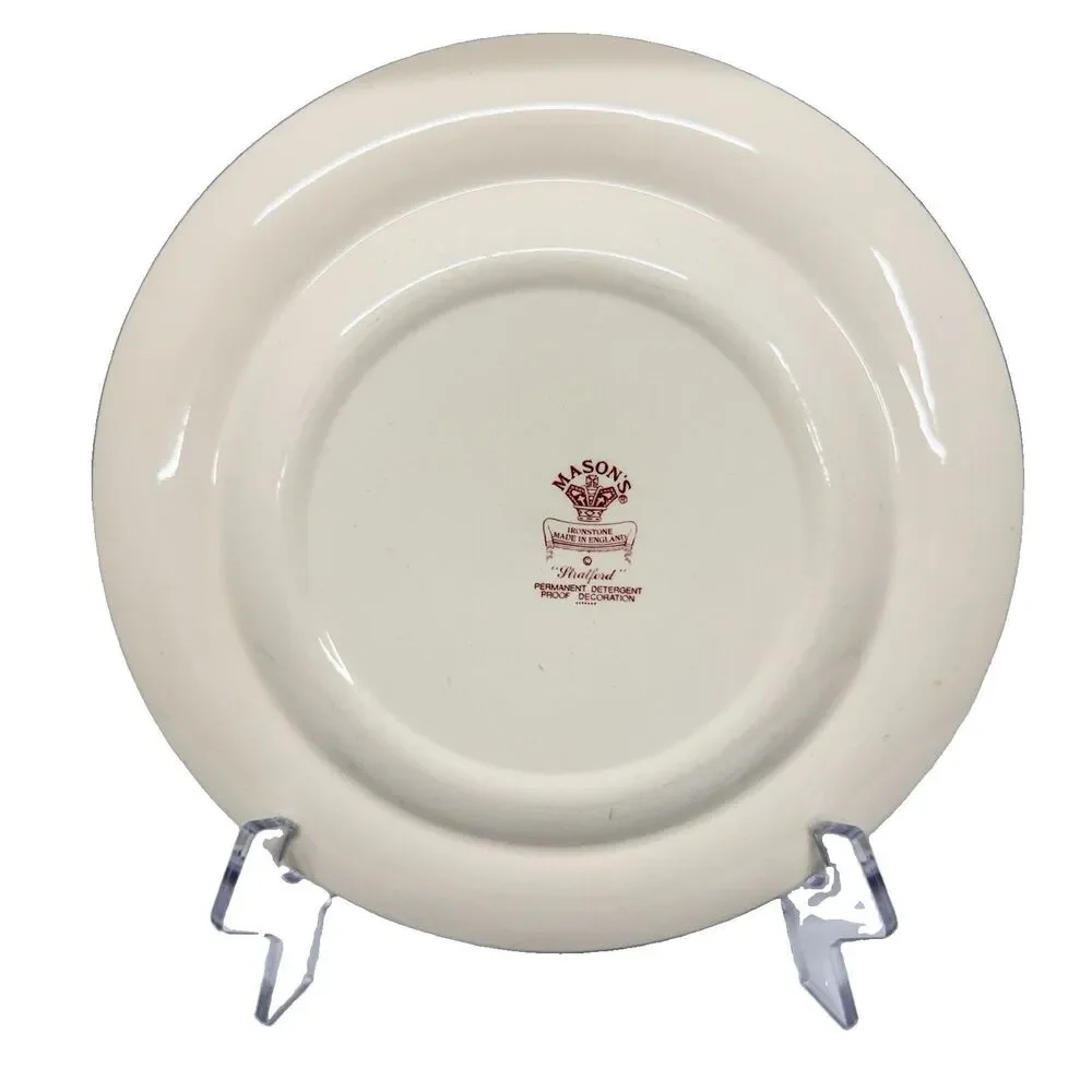 Mason’s Stratford Vtg Ironstone 10.5” Dinner Plate Red Transferware England